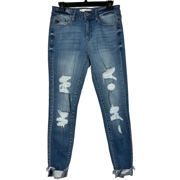 KanCan Denim - KanCan Women's Distressed Skinny Blue Jeans Style# KC7103M Size 7/27